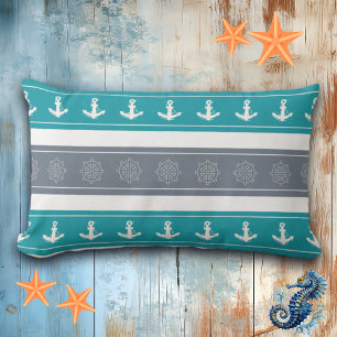 Nautical Pattern Boat Elements Lumbar Cushion