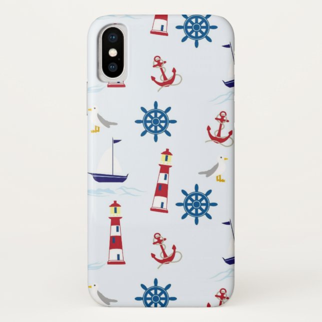Nautical Pattern Case-Mate iPhone Case (Back)