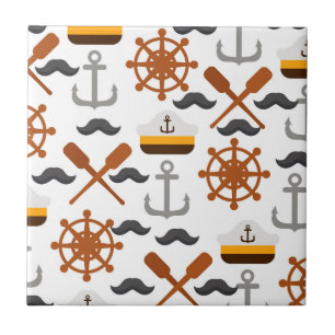 Nautical Pattern Ceramic Tile