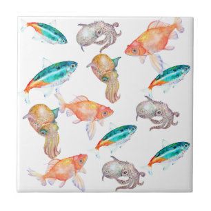 Nautical pattern ceramic tile