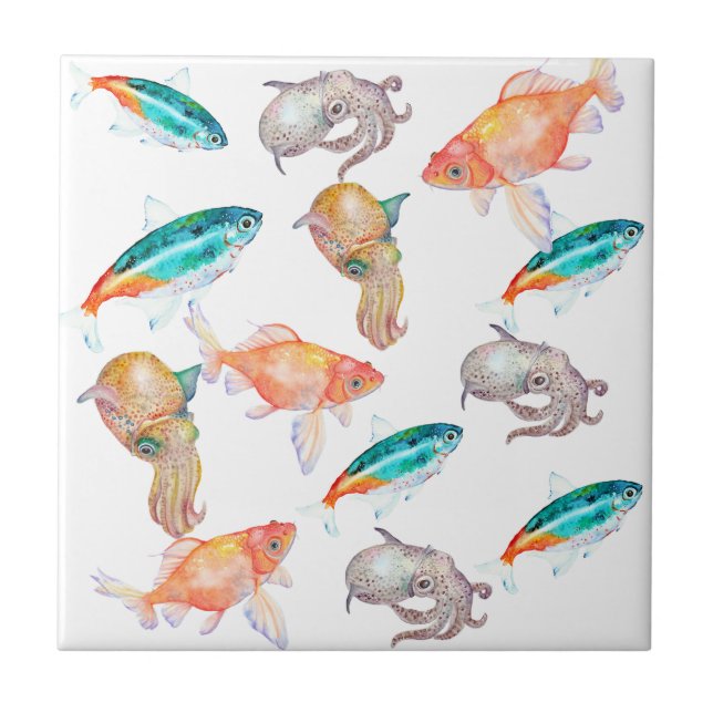 Nautical pattern ceramic tile (Front)