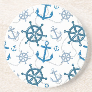 Nautical pattern coaster