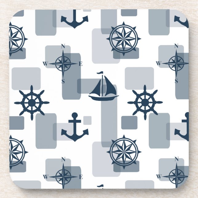 Nautical pattern coaster (Front)