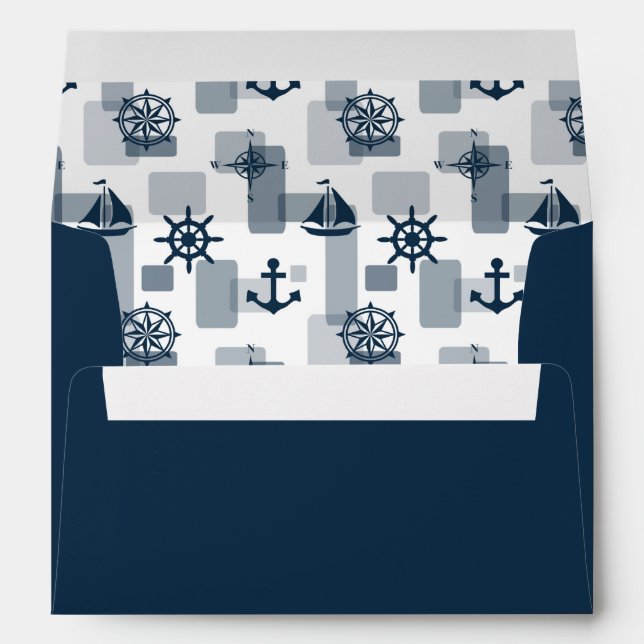 Nautical pattern envelope (Back (Bottom))