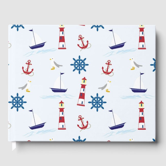 Nautical Pattern Guest Book (Front)