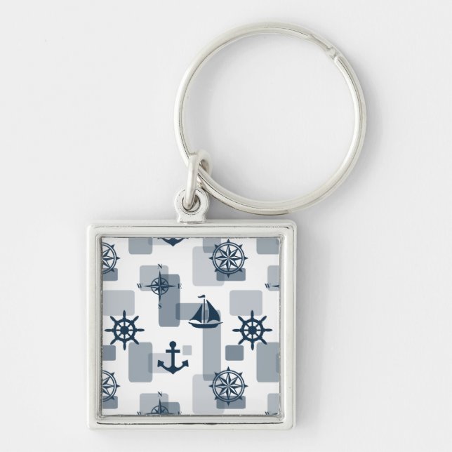 Nautical pattern key ring (Front)