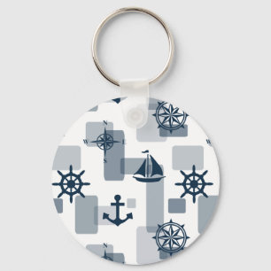 Nautical pattern key ring