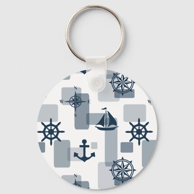 Nautical pattern key ring (Front)