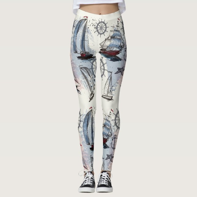 Nautical Pattern Leggings (Front)