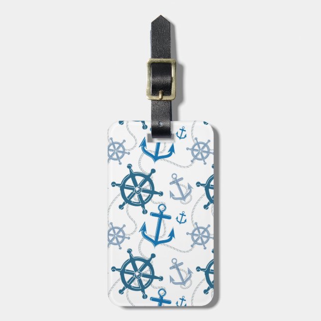 Nautical pattern luggage tag (Front Vertical)