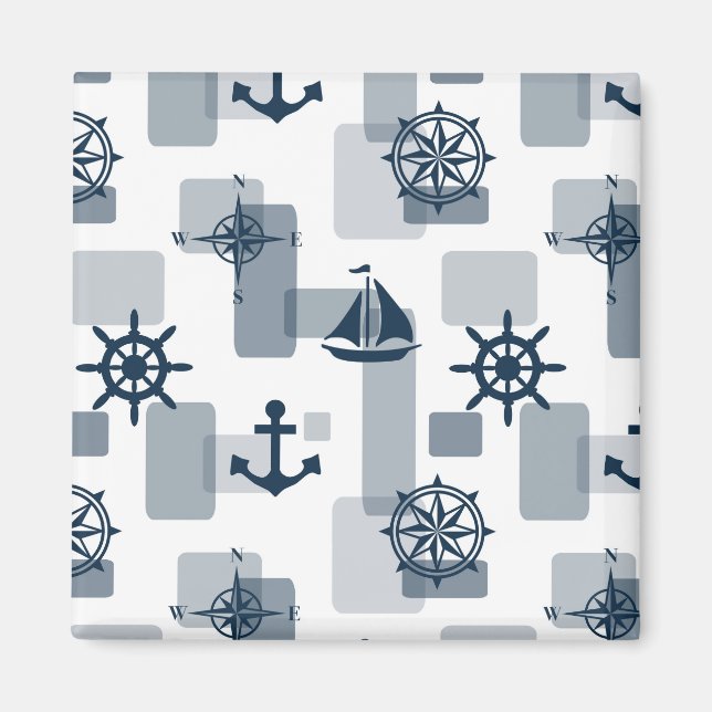 Nautical pattern magnet (Front)