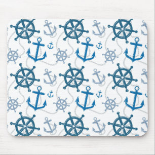 Nautical pattern mouse pad
