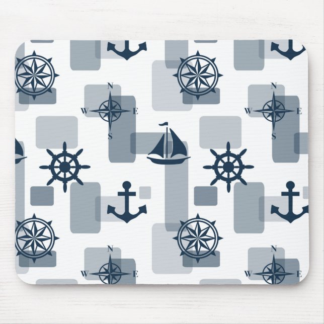 Nautical pattern mouse pad (Front)