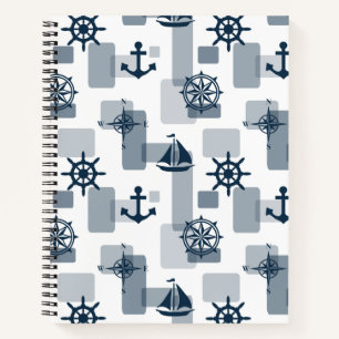 Nautical pattern notebook