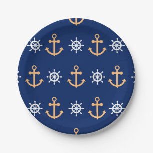Nautical Pattern Paper Plate