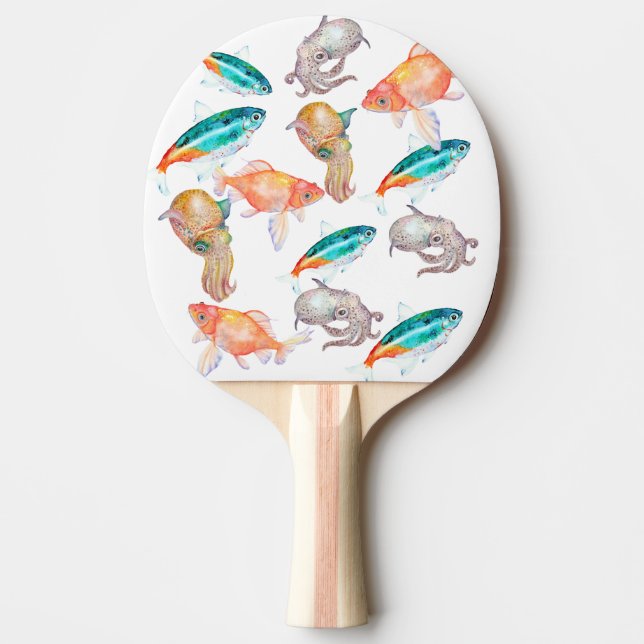 Nautical pattern ping pong paddle (Front)