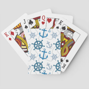 Nautical pattern playing cards