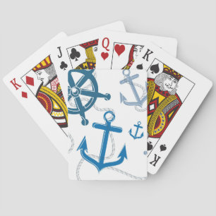 Nautical pattern playing cards