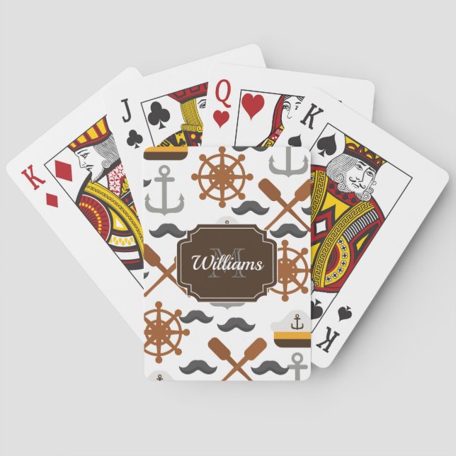 Nautical Pattern Playing Cards (Back)