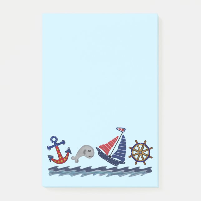 Nautical Pattern Post it Notes (Front)