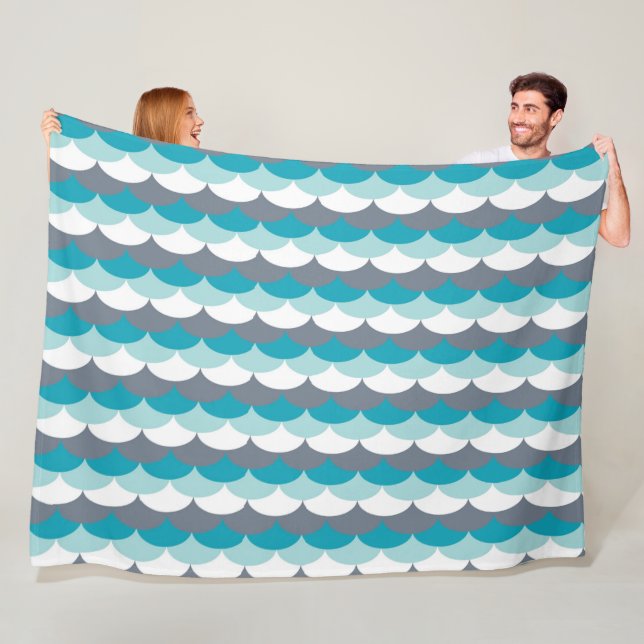 Nautical Pattern Seashells Fleece Blanket (In Situ)