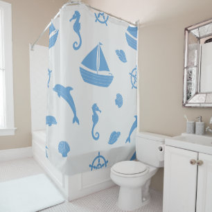 Nautical Pattern Shower Curtain