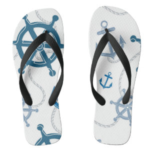 Nautical pattern thongs