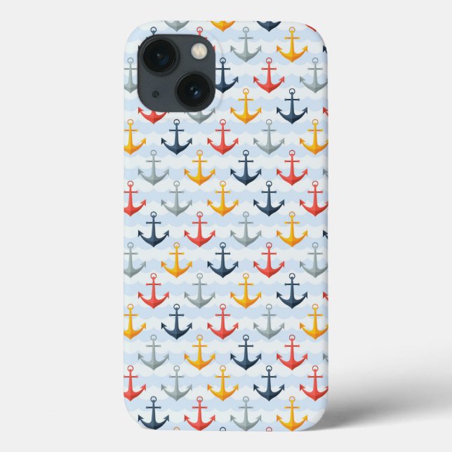 Nautical Pattern with Anchors Case-Mate iPhone Case (Back)