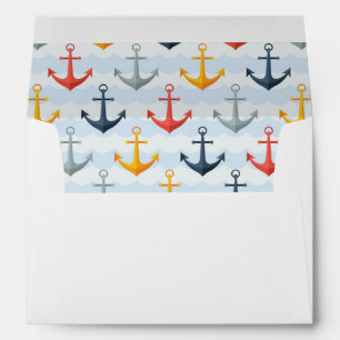 Nautical Pattern with Anchors Envelope