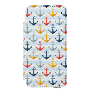 Nautical Pattern with Anchors Incipio Watson™ iPhone 5 Wallet Case