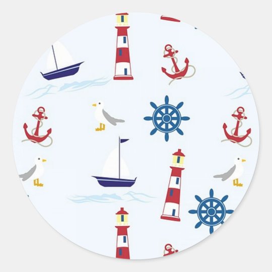 Nautical Patterned Sailboat Stickers Zazzle