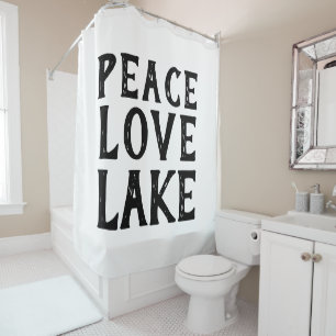 nautical PEACE - LOVE - LAKE   Shower Curtain