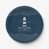Nautical Personalised Blue lighthouse Boat Name
