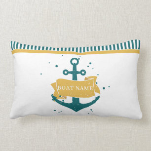 Nautical Personalised Boat Name Lumbar Cushion