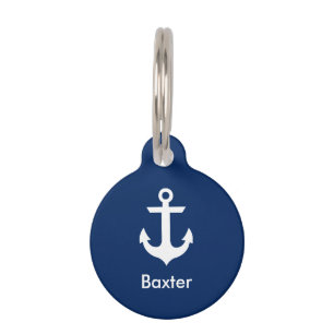 Nautical Personalised Dog Tag B -Phone on Back