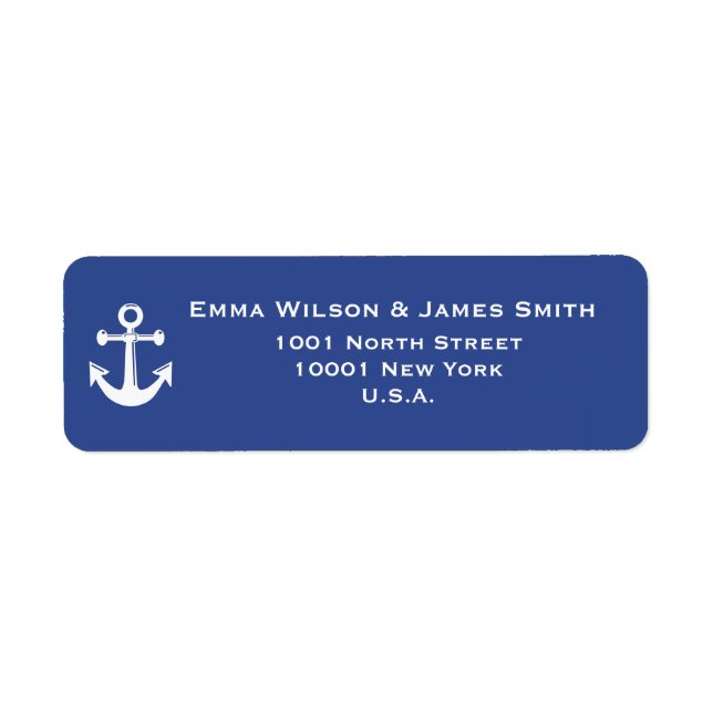 Nautical Personalised Return Address Labels (Front)