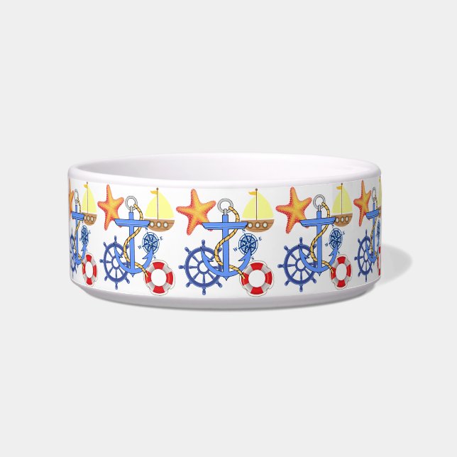 Nautical Pet Bowl (Front)