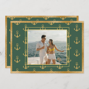 Nautical Photo Anchors Christmas Card