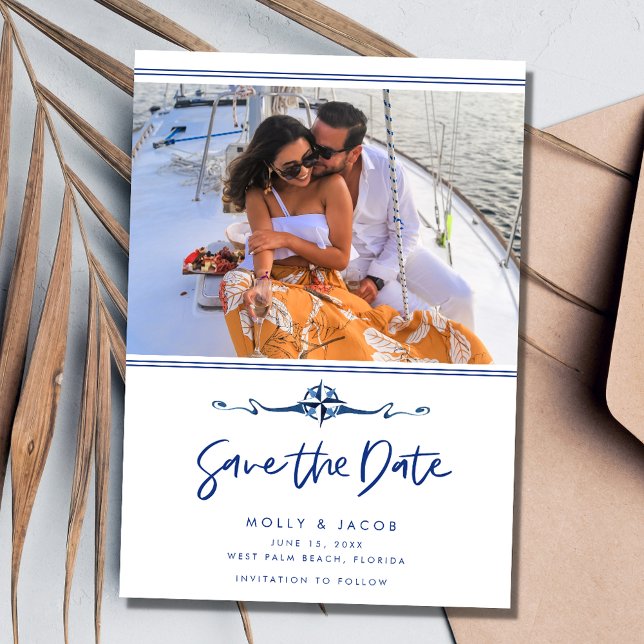 Nautical Photo Beach Wedding Save The Date (Nautical Photo Beach Wedding Save The Date)