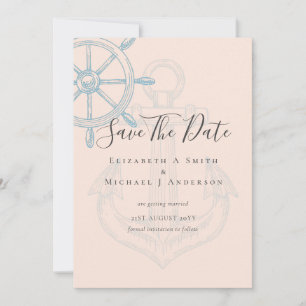 Nautical PHOTO Save Dates Modern Ocean Beach Sea Invitation