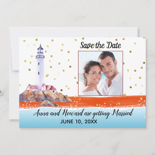 Nautical Photo Save the Date (Front)