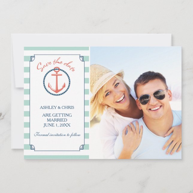 Nautical Photo Save The Date - Anchor (Front)