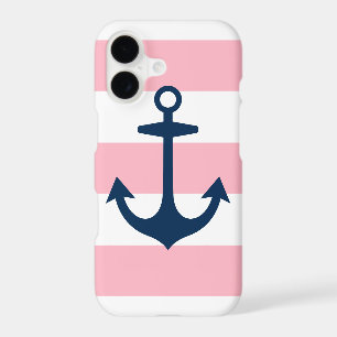 Nautical Pink Stripe Navy Anchor