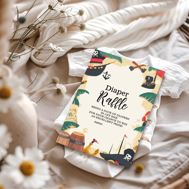 Nautical Pirate Ahoy It's a Boy Diapper Raffle Enclosure Card (Creator Uploaded)