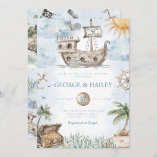Nautical Pirate Baby Shower Invitation