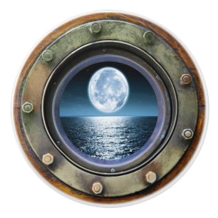 Nautical Porthole Ceramic Drawer Knobs