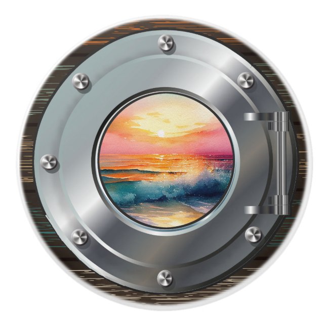 Nautical Porthole Ceramic Knobs (Front)