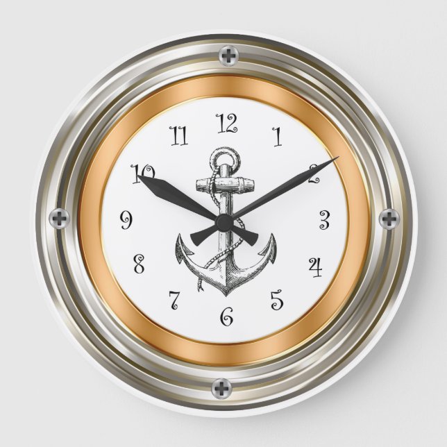 Nautical Porthole Design Wall Clocks (Front)