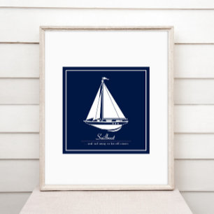 Nautical Poster with Sailboat - Customise Text