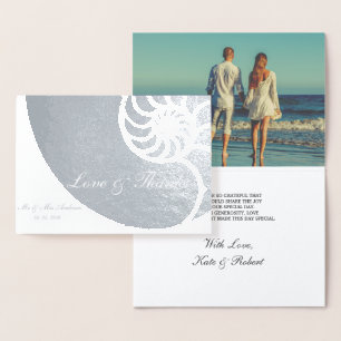 Nautical Preppy⎥ Photo Thank You Foil Card